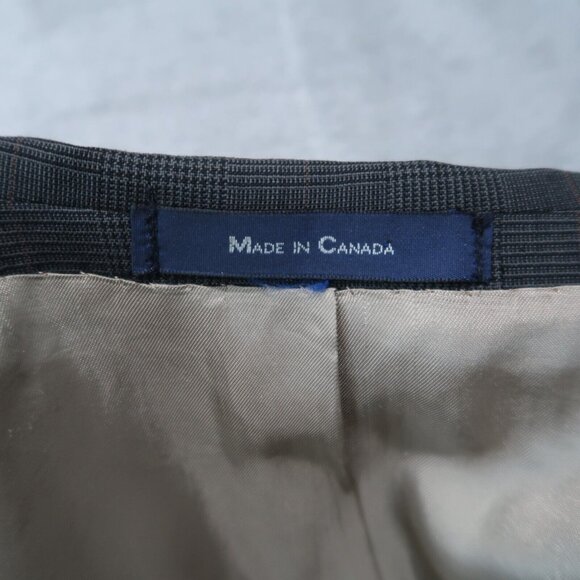 Chaps Ralph Lauren Blazer Mens 42S Gray Plaid 100% Wool Sports Coat Business - Picture 6 of 16